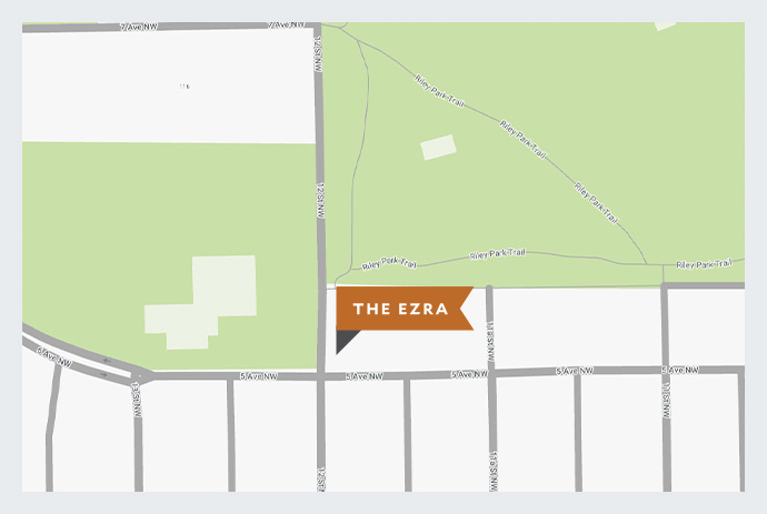 Map illustration of The Ezra on Riley Park
